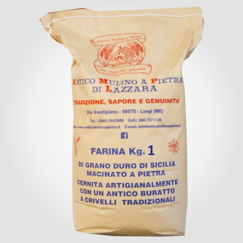image_597b621e87d73_farina-5-kg.jpg Farina di Grano Duro di Sicilia Macinato a Pietra 1kg - immagine 1